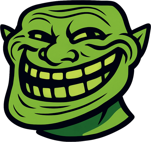 Troll face.
In-Game asset.  2d.  High contrast.  No shadows