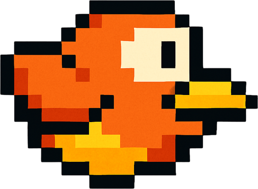 a bird like flappy bird but they are not same
In-Game asset.  2d.  High contrast. pixel