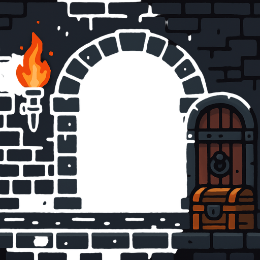 dungeon simple 2d side view dungeon crawler game background.
In-Game asset.  2d.  High contrast.  No shadows. background