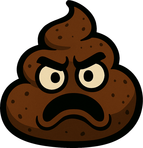 kaka yüzü.
In-Game asset.  2d.  High contrast.  No shadows