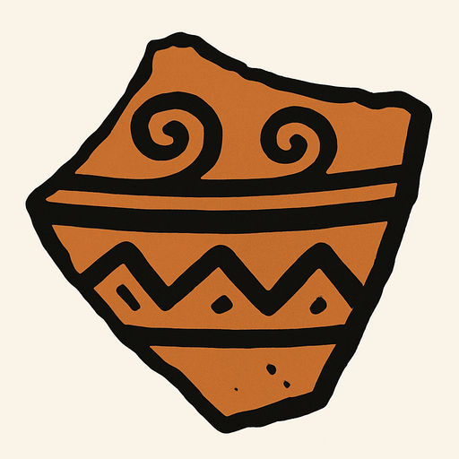 Pottery sherd.
In-Game asset.  2d.  High contrast.  No shadows