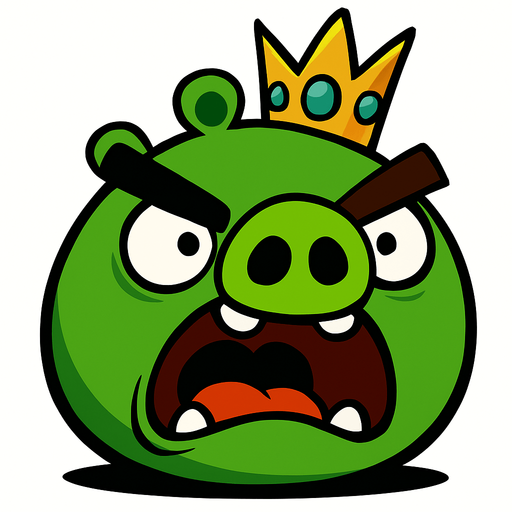 Angry birds 2 King pig.
In-Game asset.  2d.  High contrast.  No shadows