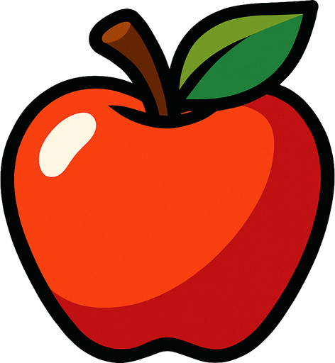 Apple.
In-Game asset.  2d.  High contrast.  No shadows