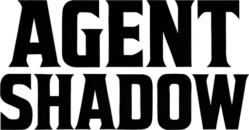 only text no image, agent shadow text logo for agent game.
In-Game asset.  2d.  High contrast.  No shadows