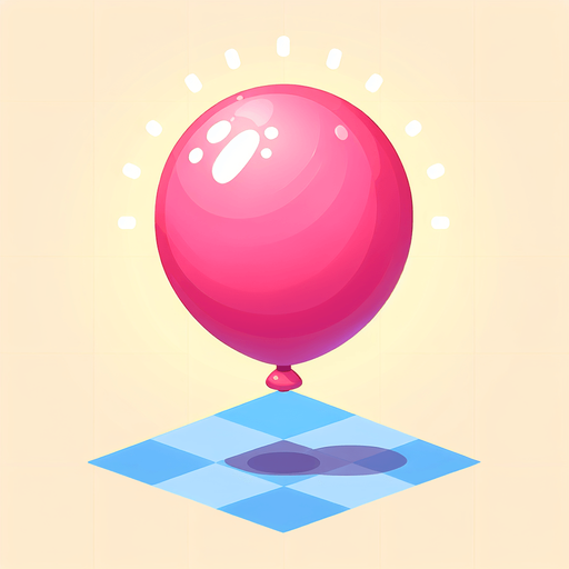 pembe balon.
Single Game Texture.  In-Game asset.  2d.  Blank background.  High contrast.  No shadows