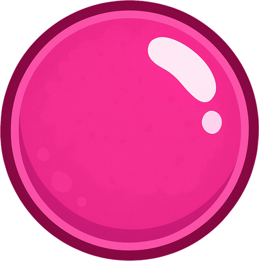 Pink ball.
In-Game asset.  2d.  High contrast.  No shadows