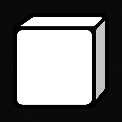 White block.
In-Game asset.  2d.  High contrast.  No shadows