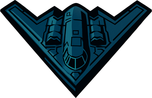 B-2 bombing jet.
In-Game asset.  2d.  High contrast.  No shadows