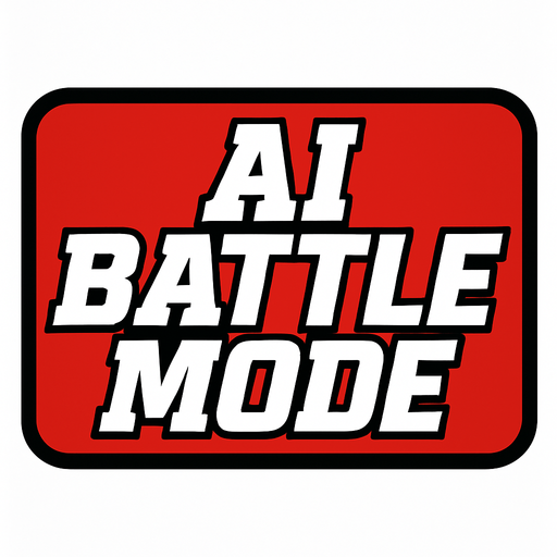 A UI button that says Ai Battle Mode in sports ESPN style fonts.
In-Game asset.  2d.  High contrast.  No shadows