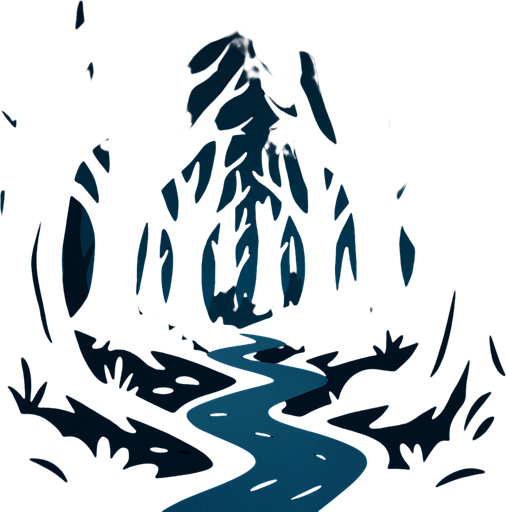 Un bosque oscuro.
In-Game asset.  2d.  High contrast.  No shadows. Cartoon