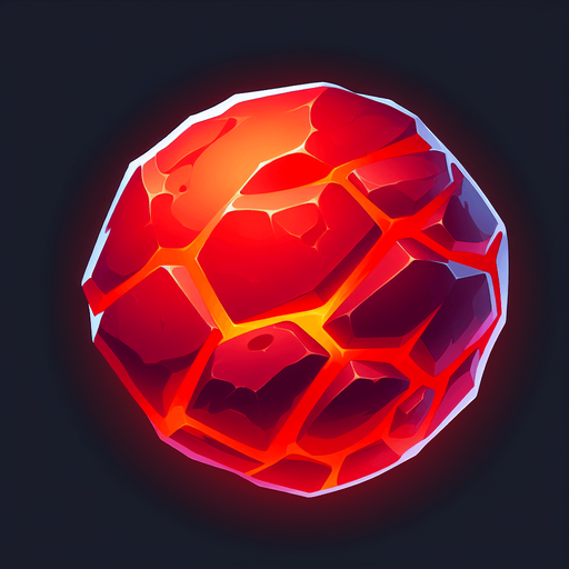 hot stone, red.
Single Game Texture.  In-Game asset.  2d.  Blank background.  High contrast.  No shadows