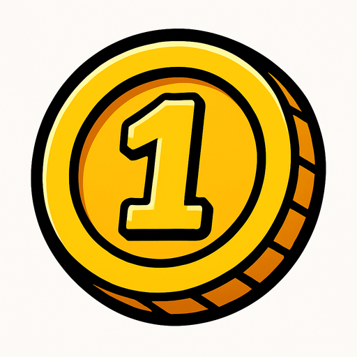 Coin.
In-Game asset.  2d.  High contrast.  No shadows