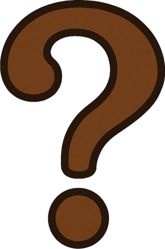 Question mark professor Layton game style.
In-Game asset.  2d.  High contrast.  No shadows