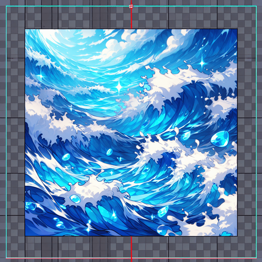 anime style blue water.
Single Game Texture.  In-Game asset.  2d.  Blank background.  High contrast.  No shadows