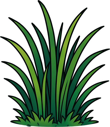 çimen uzun otlar..
In-Game asset.  2d.  High contrast.  No shadows