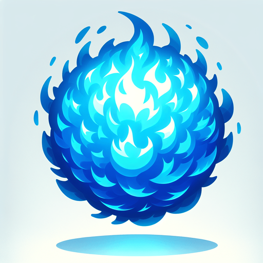 blue fire ball.
Single Game Texture. In-Game asset. 2d. Blank background. High contrast. No shadows.