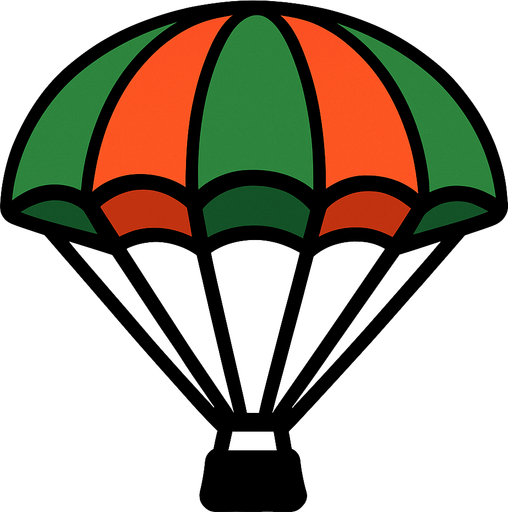 Paracaídas.
In-Game asset.  2d.  High contrast.  No shadows