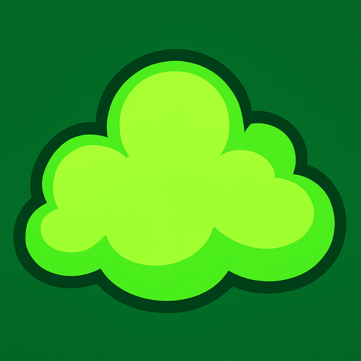 cloud green.
In-Game asset.  2d.  High contrast.  No shadows