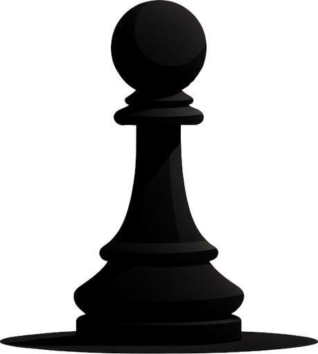 Black pawn.
Single Game Texture.  In-Game asset.  2d.  Blank background.  High contrast.  No shadows