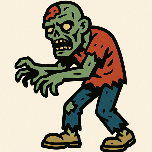 ZOMBIE.
In-Game asset.  2d.  High contrast.  No shadows