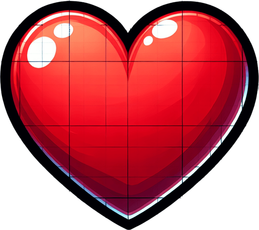 a red heart. cartoon.
Single Game Texture.  In-Game asset.  2d.  Blank background.  High contrast.  No shadows