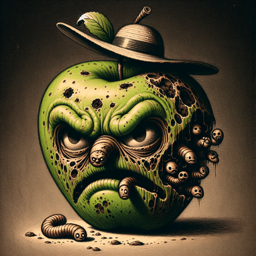 cartoon rotten apple