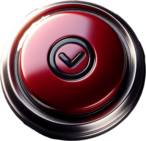 Punch button with an icon. 
Top view