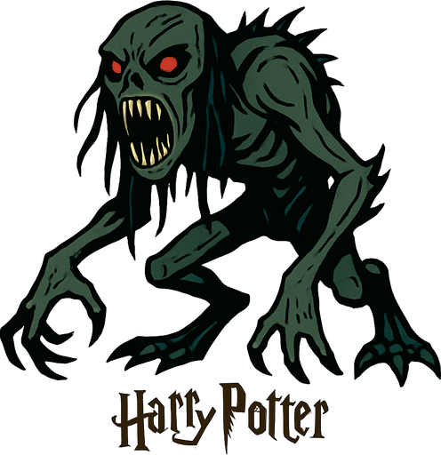harry potter evreninde kötü bir yaratık.
In-Game asset.  2d.  High contrast.  No shadows