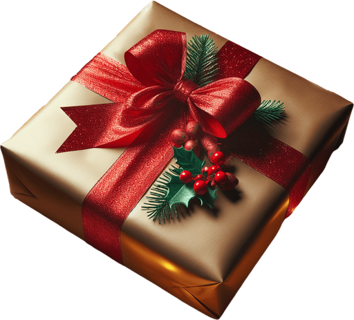 gift package with christmas decor