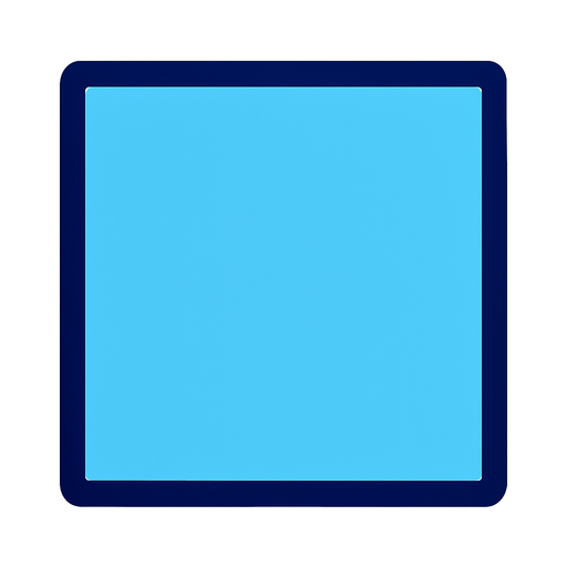 cuadrado celeste.
In-Game asset.  2d.  High contrast.  No shadows