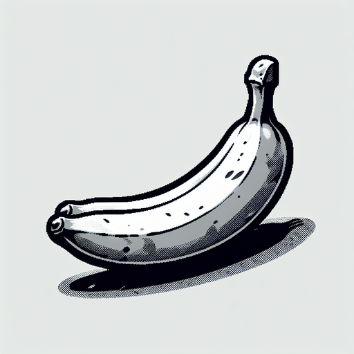 Banana.
Single Game Texture. In-Game asset. 2d. Blank background. High contrast. No shadows.