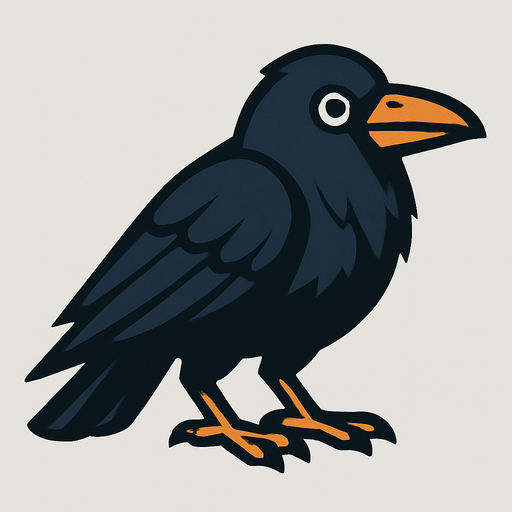 Crow.
In-Game asset.  2d.  High contrast.  No shadows