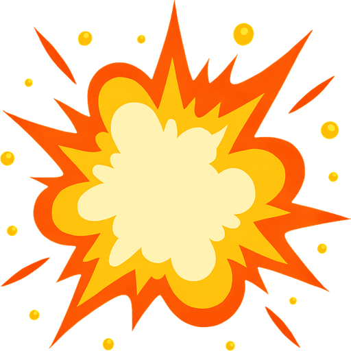 explosion.
In-Game asset.  2d.  High contrast.  No shadows