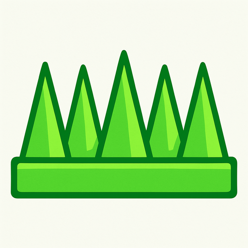 Spikes 2d game green.
In-Game asset.  2d.  High contrast.  No shadows