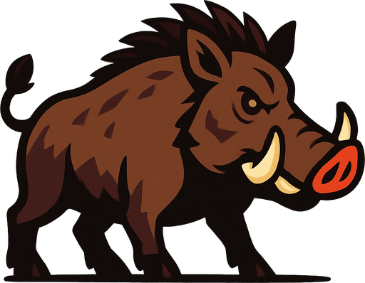 2d big size side scroller wild  warthog image.
In-Game asset.  2d.  High contrast.  No shadows