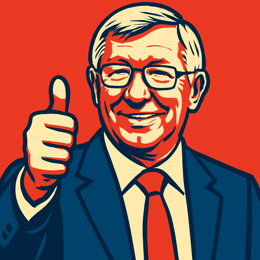Alex Ferguson ıs makıng thumbsup.
In-Game asset.  2d.  High contrast.  No shadows