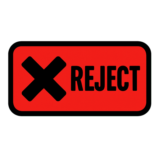 reject button.
In-Game asset.  2d.  High contrast.  No shadows