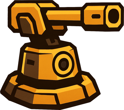 A turret.
In-Game asset.  2d.  High contrast.  No shadows