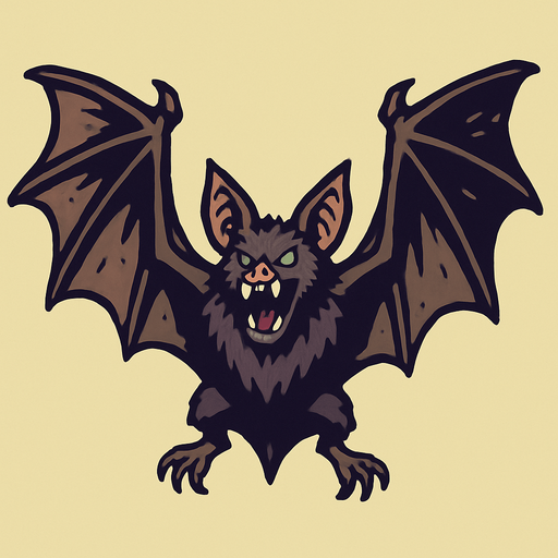 Giant bat.
In-Game asset.  2d.  High contrast.  No shadows