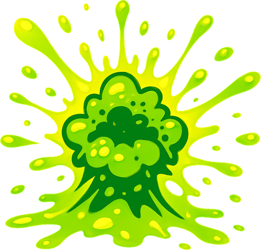 slime explosion.
In-Game asset.  2d.  High contrast.  No shadows