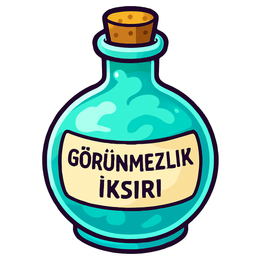 görünmezlik iksiri.
In-Game asset.  2d.  High contrast.  No shadows