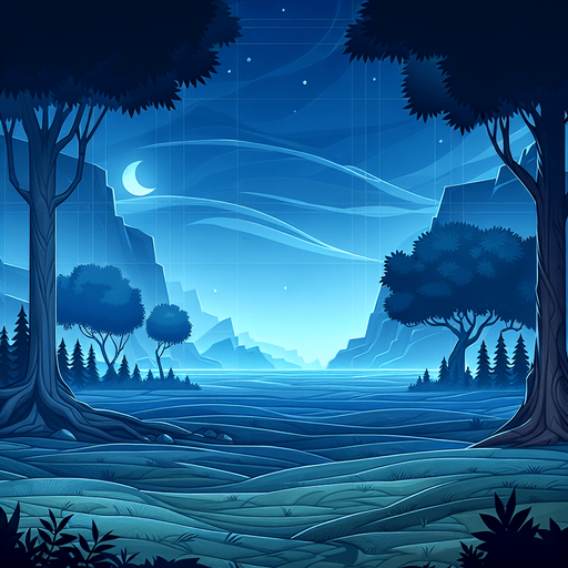 A large calm background drawing for a puzzle game, in dark calm blueish colors and non-confusing content. High definition.
Single Game Texture. In-Game asset. 2d. Blank background. High contrast. No shadows.