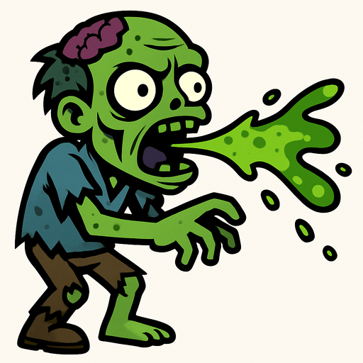 2D. Ranged zombie. attacks with poisonous saliva.
In-Game asset.  2d.  High contrast.  No shadows