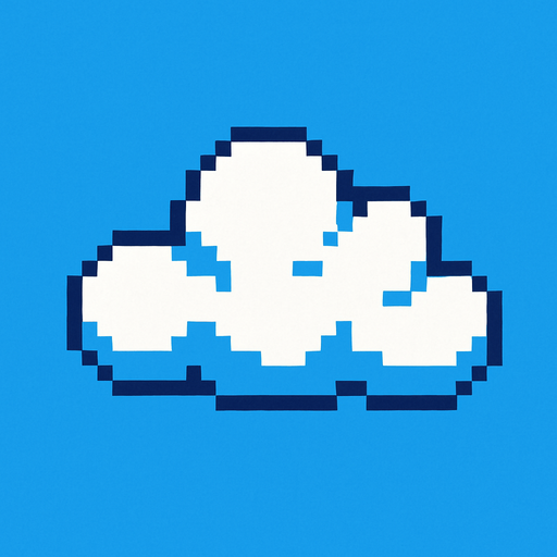 One Cloud style pixel art.
2d.  High contrast.  No shadows