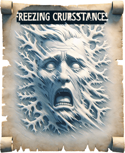 the text "freezing circumstances", in a old font