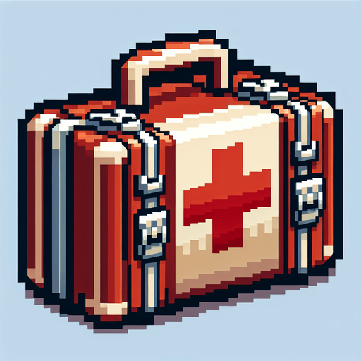 a sprite of a health pack.
a 2d sprite of a health pack