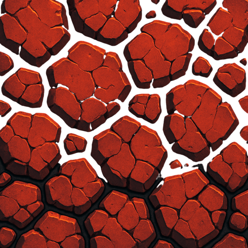 Rocas volcanicas, ocupar toda la imagen, visto desde arriba.
In-Game asset.  2d.  High contrast.  No shadows