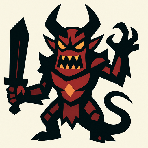 Evil enemy.
In-Game asset.  2d.  High contrast.  No shadows