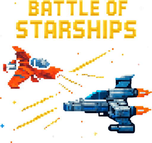 pixel inscription battle of starships in the style of space pixel art.
In-Game asset.  2d.  High contrast.  No shadows
