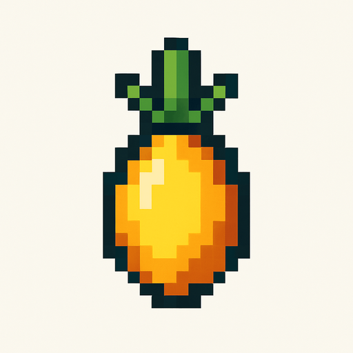 8 bit pineapple seed.
In-Game asset.  2d.  High contrast.  No shadows